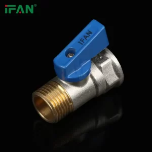 Mini válvula de bola con manija azul IFAN